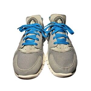 Nike Huarache Free Shield Gray Neptune Blue Athletic Running Shoes Men's Size 10